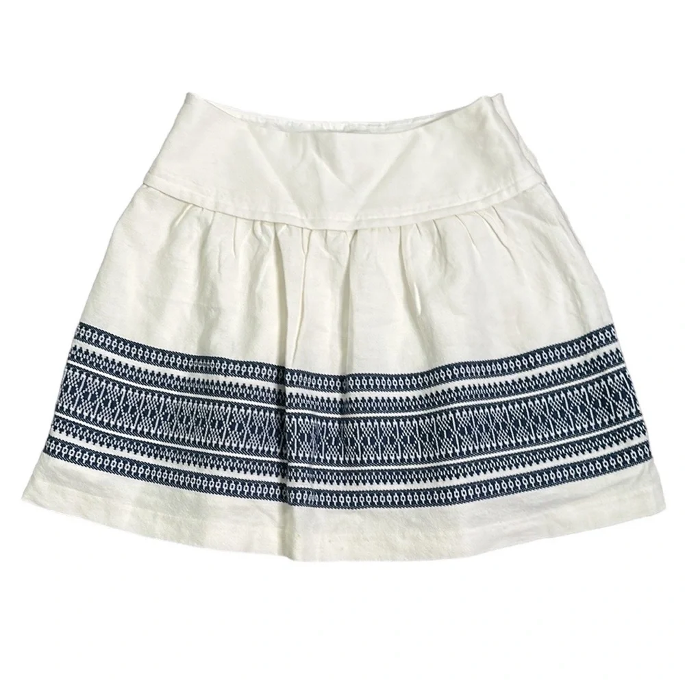 J crew cotton skyline in cabana jaguard mini skirt size 2